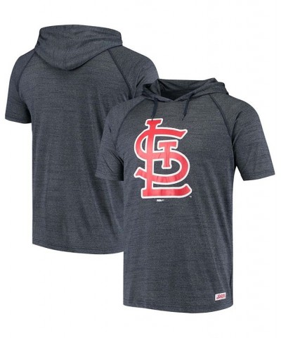 Men's Heather Navy St. Louis Cardinals Raglan Short Sleeve Pullover Hoodie $32.50 Sweatshirt