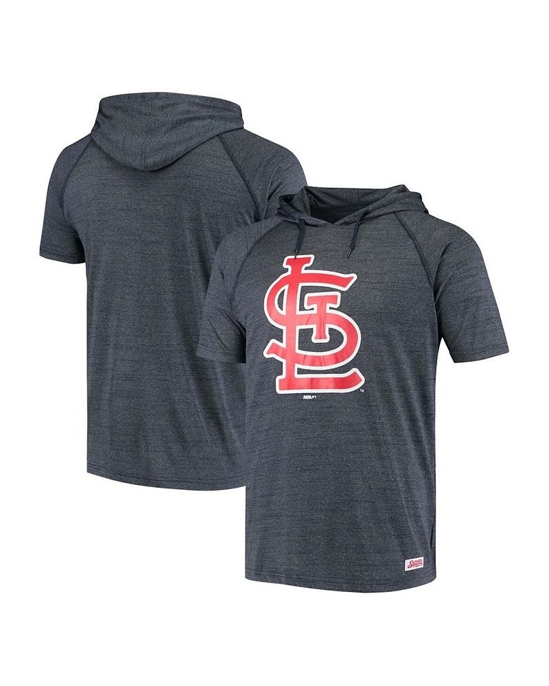 Men's Heather Navy St. Louis Cardinals Raglan Short Sleeve Pullover Hoodie $32.50 Sweatshirt