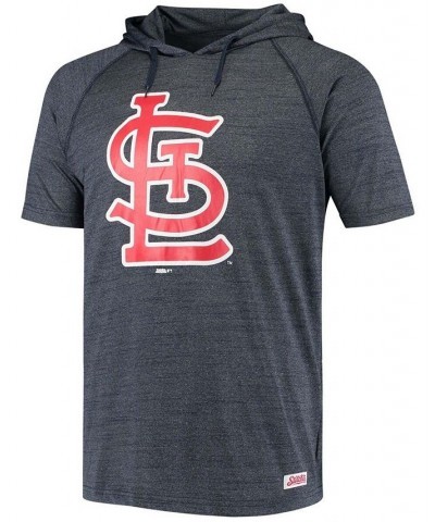 Men's Heather Navy St. Louis Cardinals Raglan Short Sleeve Pullover Hoodie $32.50 Sweatshirt