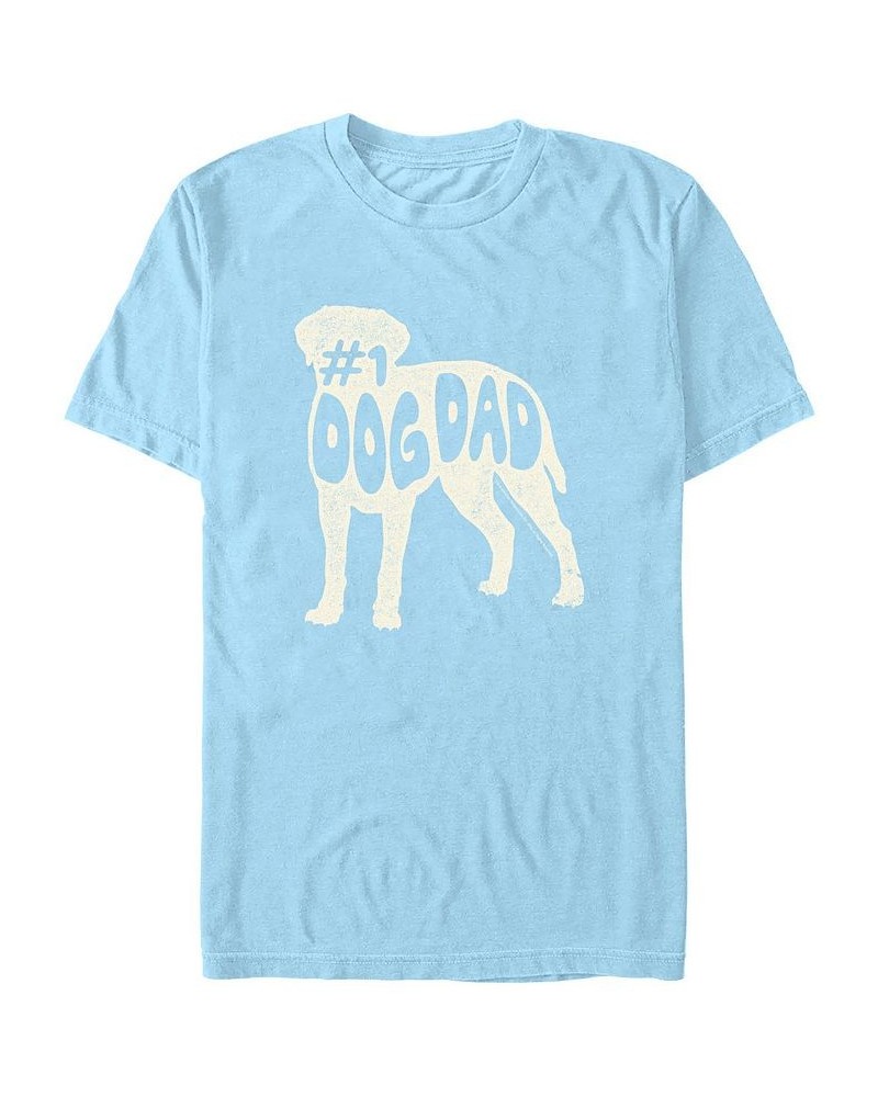 Men's 1 Dog Dad Short Sleeve T-shirt Blue $15.05 T-Shirts