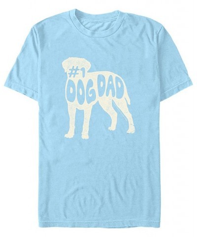 Men's 1 Dog Dad Short Sleeve T-shirt Blue $15.05 T-Shirts