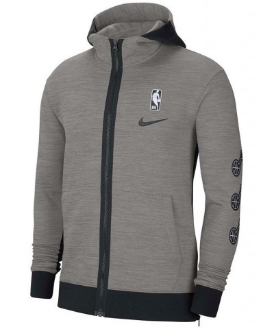 Men's Heathered Charcoal Utah Jazz Authentic Showtime Performance Full-Zip Hoodie Jacket $52.80 Jackets