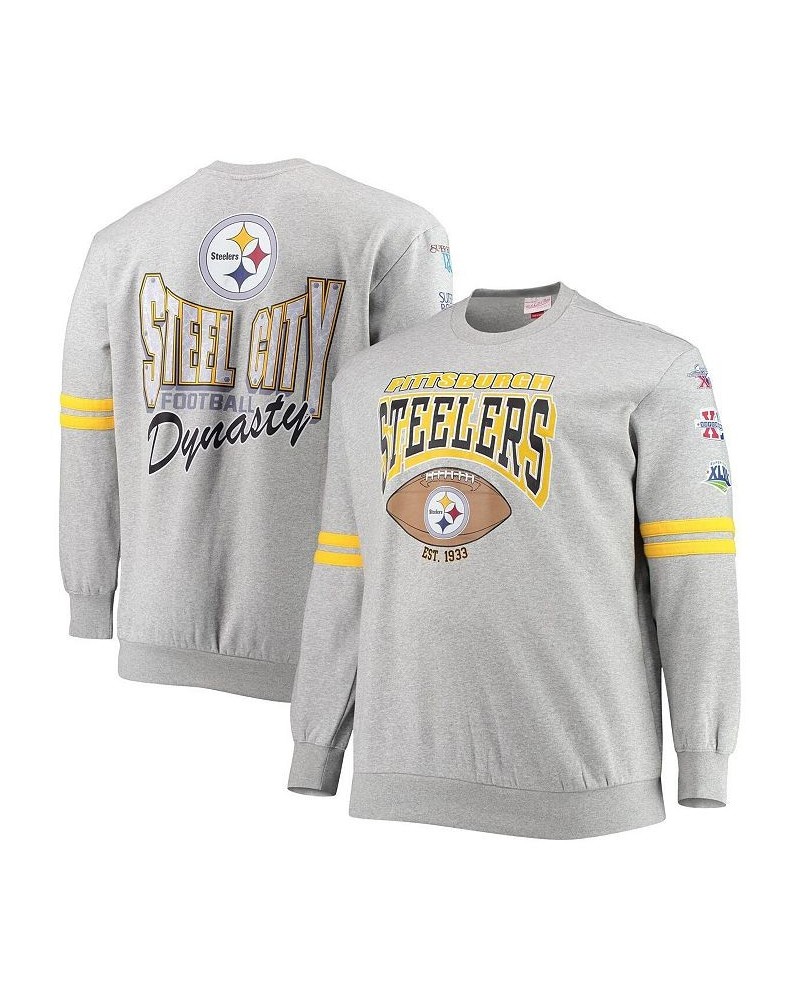 Men's Heathered Gray Pittsburgh Steelers Big and Tall Allover Print Pullover Sweatshirt $49.40 Sweatshirt