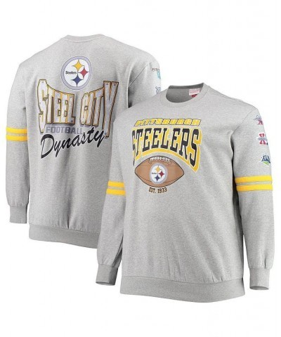 Men's Heathered Gray Pittsburgh Steelers Big and Tall Allover Print Pullover Sweatshirt $49.40 Sweatshirt