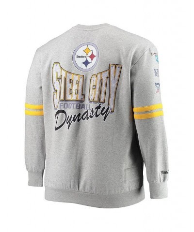 Men's Heathered Gray Pittsburgh Steelers Big and Tall Allover Print Pullover Sweatshirt $49.40 Sweatshirt