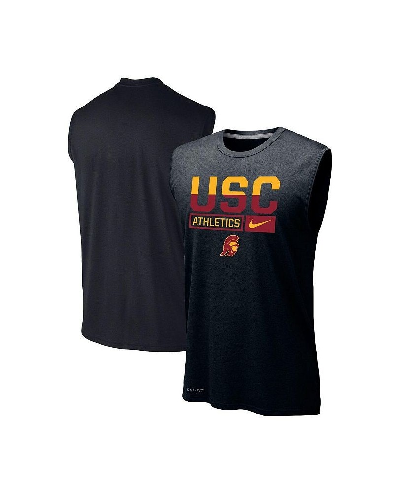 Men's Black USC Trojans Wordmark Drop Legend Performance Tank Top $27.49 T-Shirts