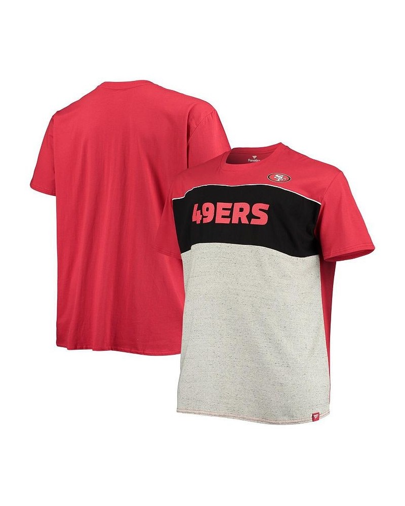 Men's Branded Scarlet, Heathered Gray San Francisco 49ers Big and Tall Color Block T-shirt $28.59 T-Shirts