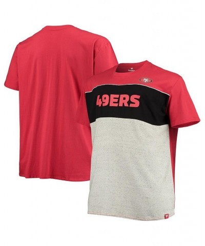 Men's Branded Scarlet, Heathered Gray San Francisco 49ers Big and Tall Color Block T-shirt $28.59 T-Shirts