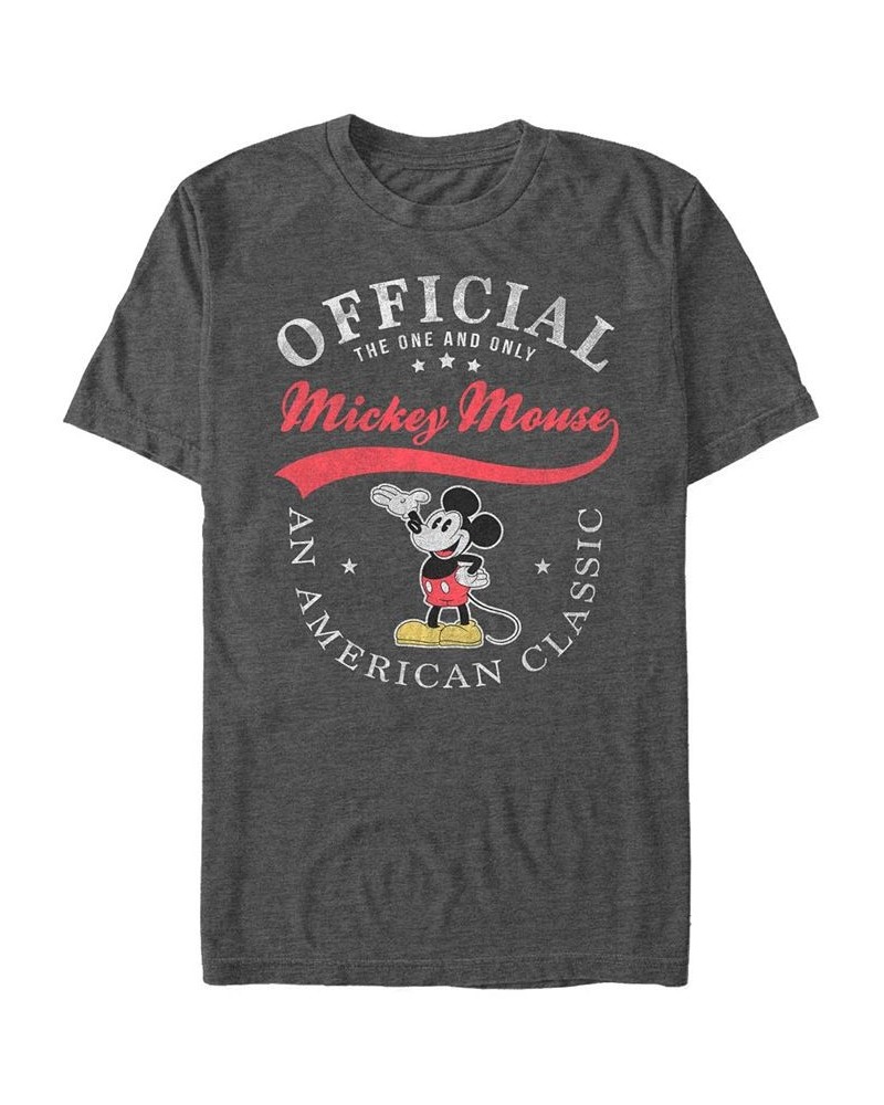 Men's Classic Mickey Short Sleeve T-Shirt Gray $18.54 T-Shirts