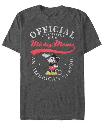 Men's Classic Mickey Short Sleeve T-Shirt Gray $18.54 T-Shirts