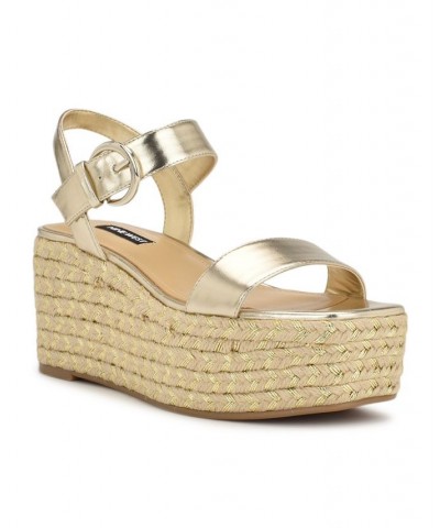 Women's Nillo Espadrille Wedge Dress Sandals Yellow $44.65 Shoes