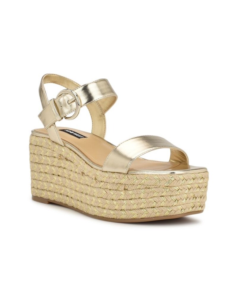 Women's Nillo Espadrille Wedge Dress Sandals Yellow $44.65 Shoes