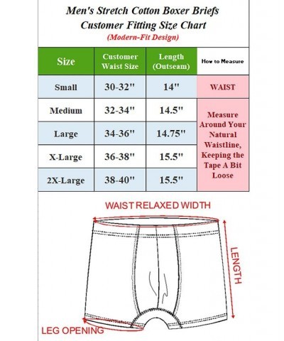 Men's Stretch Cotton Boxer Briefs Underwear, Pack of 6 PD09 $15.20 Underwear