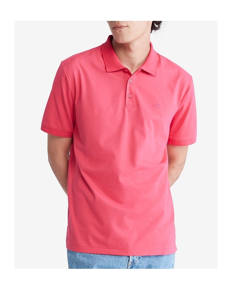 Men's Regular-Fit Smooth Cotton Monogram Logo Polo Shirt PD09 $27.49 Polo Shirts