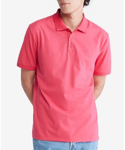 Men's Regular-Fit Smooth Cotton Monogram Logo Polo Shirt PD09 $27.49 Polo Shirts