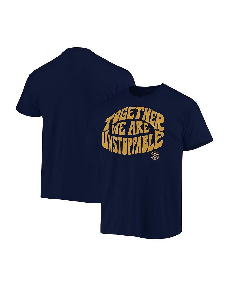 Men's Navy Denver Nuggets Positive Message Enzyme Washed T-shirt $22.78 T-Shirts