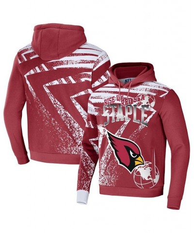 Men's NFL X Staple Cardinal Arizona Cardinals Team Slogan All Over Print Pullover Hoodie $28.70 Sweatshirt