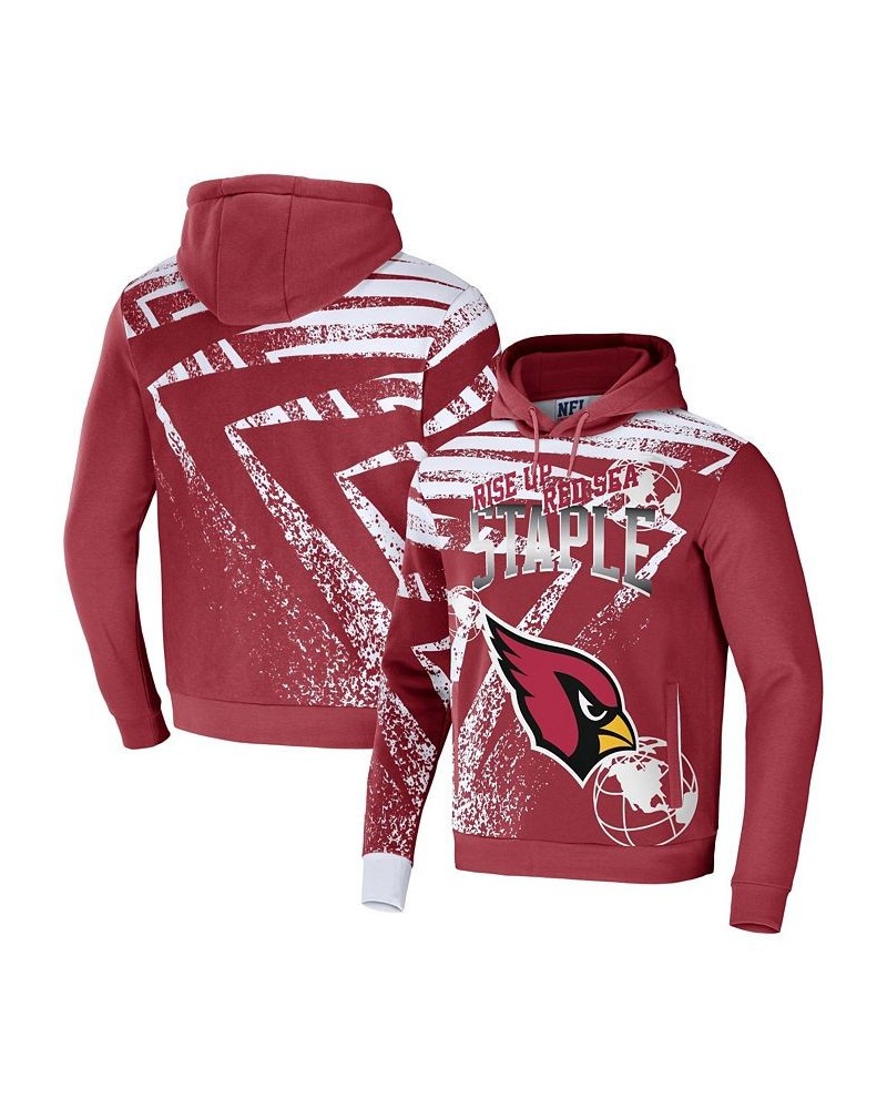 Men's NFL X Staple Cardinal Arizona Cardinals Team Slogan All Over Print Pullover Hoodie $28.70 Sweatshirt