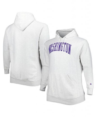 Men's Heather Gray Washington Huskies Big and Tall Pullover Hoodie $45.89 Sweatshirt