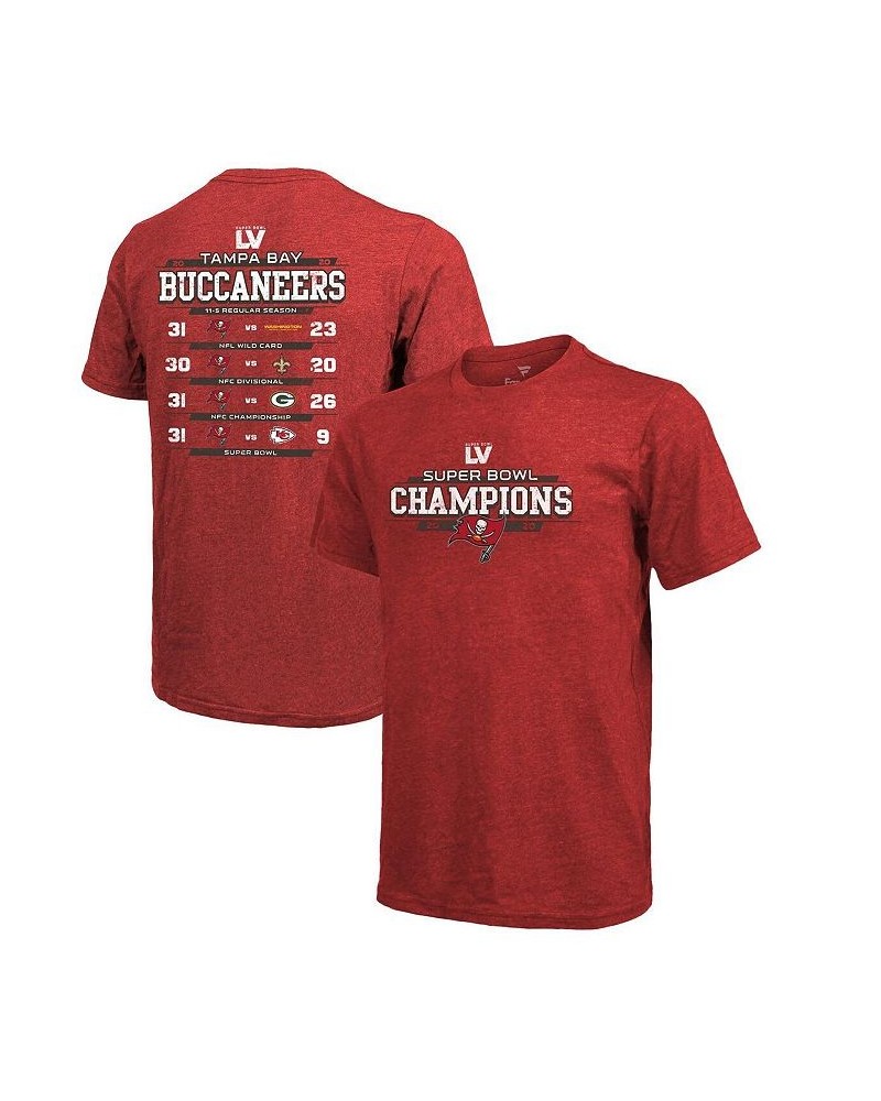 Men's Branded Red Tampa Bay Buccaneers Super Bowl LV Champions Running Back Schedule T-shirt $20.70 T-Shirts