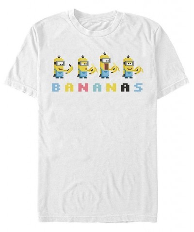 Minions Men's 8-bit Bananas Short Sleeve T-Shirt White $14.70 T-Shirts