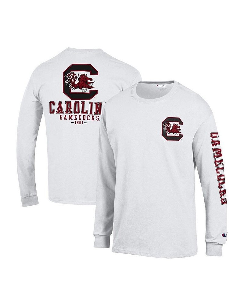 Men's White South Carolina Gamecocks Team Stack 3-Hit Long Sleeve T-shirt $27.99 T-Shirts