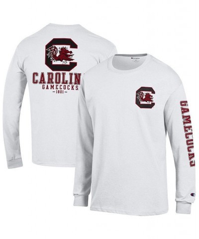 Men's White South Carolina Gamecocks Team Stack 3-Hit Long Sleeve T-shirt $27.99 T-Shirts