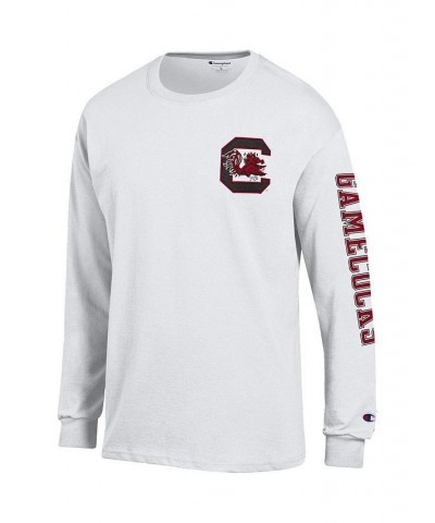 Men's White South Carolina Gamecocks Team Stack 3-Hit Long Sleeve T-shirt $27.99 T-Shirts