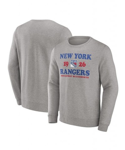 Men's Branded Heather Charcoal New York Rangers Fierce Competitor Pullover Sweatshirt $28.59 Sweatshirt