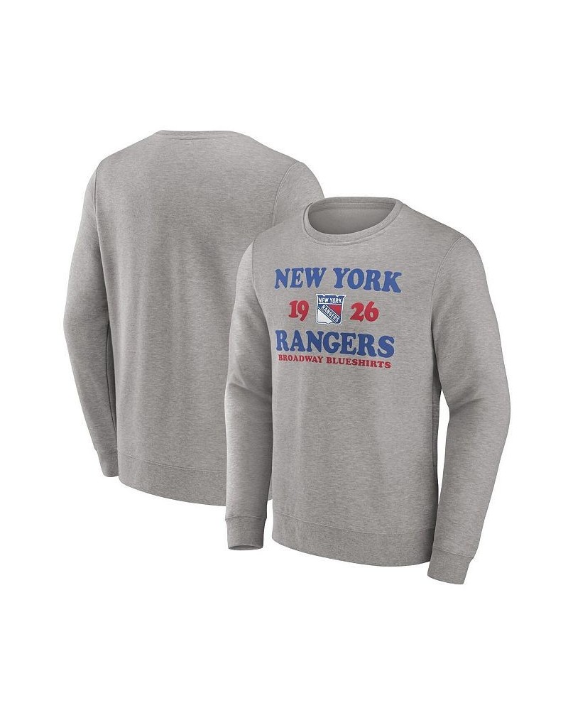 Men's Branded Heather Charcoal New York Rangers Fierce Competitor Pullover Sweatshirt $28.59 Sweatshirt