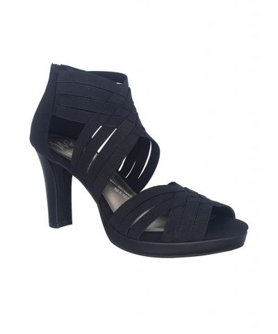 Women's Tauna Memory Foam Platform Dress Sandal Black $47.70 Shoes