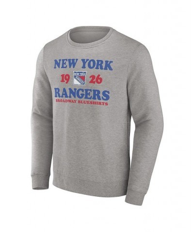 Men's Branded Heather Charcoal New York Rangers Fierce Competitor Pullover Sweatshirt $28.59 Sweatshirt