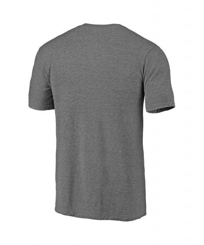 Men's Branded Heathered Gray Wisconsin Badgers Throwback Helmet Tri-Blend T-shirt $13.76 T-Shirts