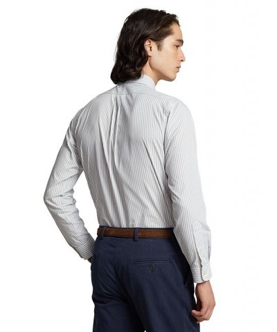 Men's Classic-Fit Performance Stretch Twill Shirt Gray $44.40 Shirts