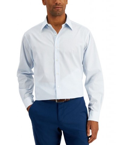 Men's Regular Fit Check Dress Shirt Blue $11.76 Dress Shirts