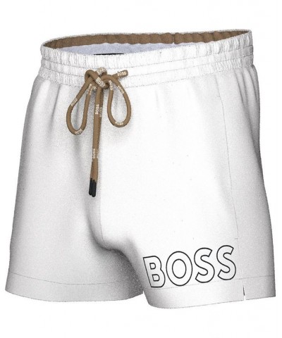 Men's 3" Mooneye Outlined Logo Drawstring Swim Trunks White $29.73 Swimsuits