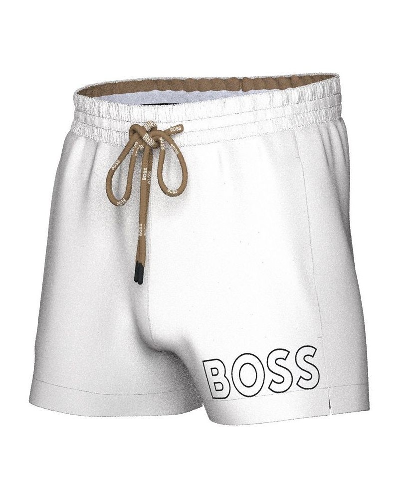 Men's 3" Mooneye Outlined Logo Drawstring Swim Trunks White $29.73 Swimsuits