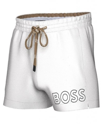 Men's 3" Mooneye Outlined Logo Drawstring Swim Trunks White $29.73 Swimsuits