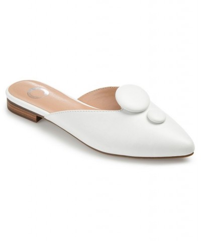 Women's Mallorie Button Mules White $36.00 Shoes