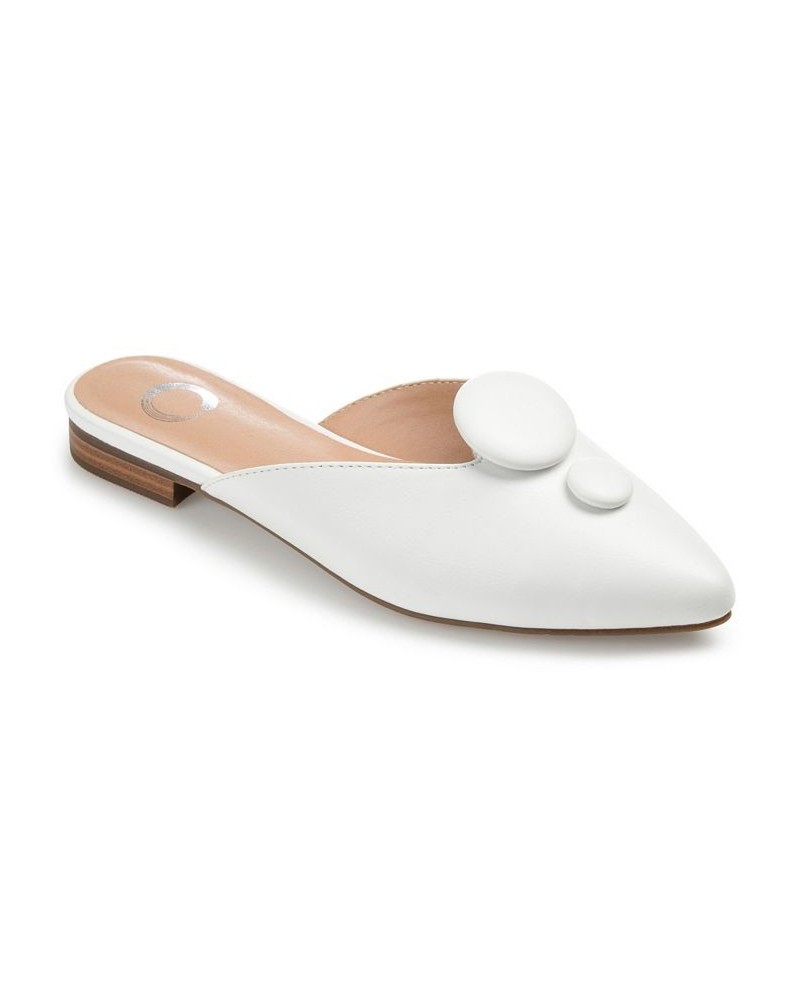 Women's Mallorie Button Mules White $36.00 Shoes