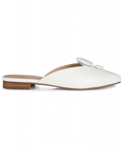 Women's Mallorie Button Mules White $36.00 Shoes