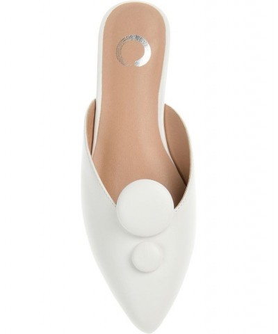 Women's Mallorie Button Mules White $36.00 Shoes