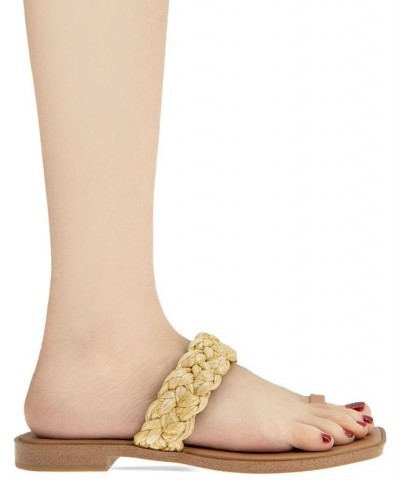 Women's Letti Flat Sandal Natural Raffia, Fabric $43.61 Shoes