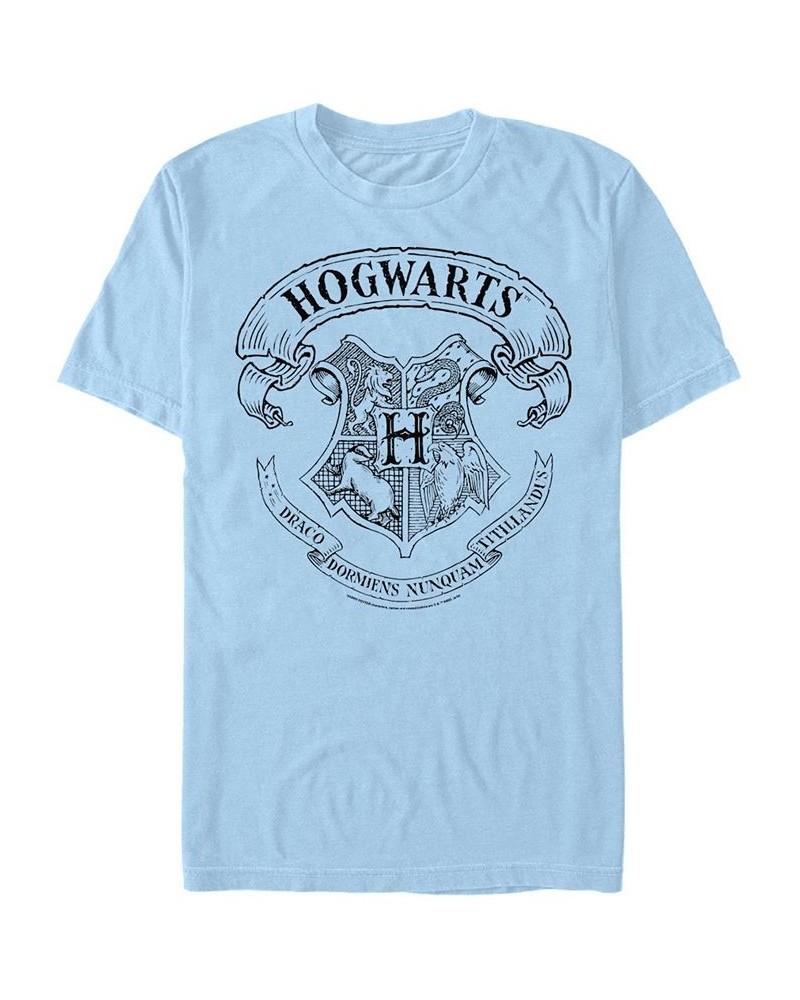 Men's Hogwarts Crest Short Sleeve Crew T-shirt Blue $19.59 T-Shirts