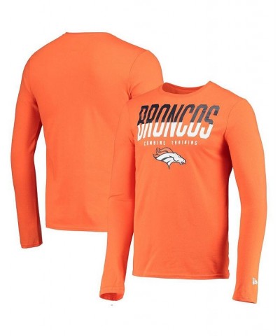 Men's Orange Denver Broncos Combine Authentic Split Line Long Sleeve T-shirt $19.35 T-Shirts