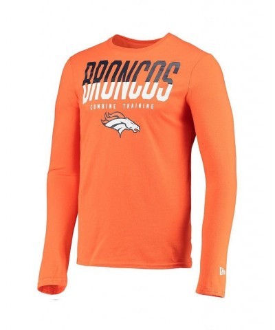 Men's Orange Denver Broncos Combine Authentic Split Line Long Sleeve T-shirt $19.35 T-Shirts