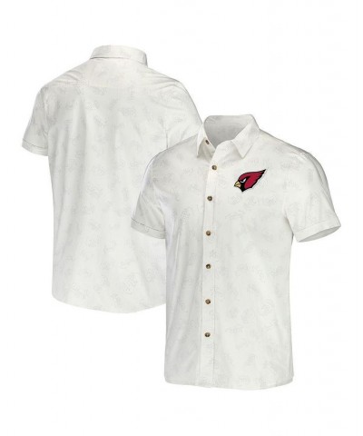 Men's NFL x Darius Rucker Collection by White Arizona Cardinals Woven Button-Up T-shirt $29.25 Shirts