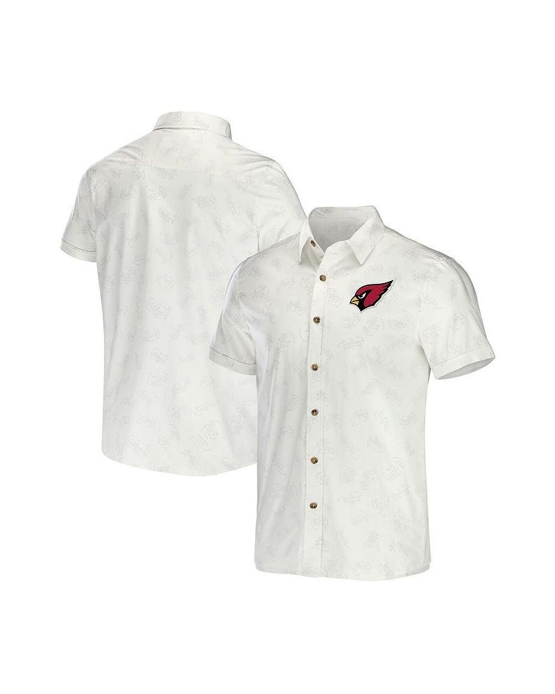 Men's NFL x Darius Rucker Collection by White Arizona Cardinals Woven Button-Up T-shirt $29.25 Shirts