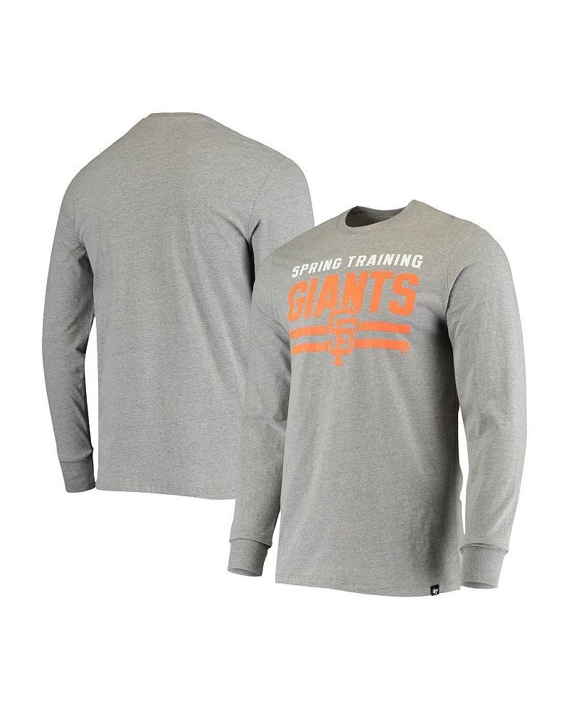 Men's Gray San Francisco Giants Spring Training Team Bar Long Sleeve T-shirt $21.00 T-Shirts