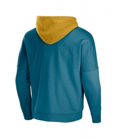 Men's NFL X Staple Teal Jacksonville Jaguars Oversized Gridiron Vintage-Like Wash Pullover Hoodie $30.66 Sweatshirt